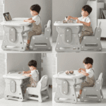 MICCOO Regulowany stolik z funkcją rysowania i krzesełkiem dla dzieci - obrazek 5