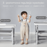 MICCOO Regulowany stolik z funkcją rysowania i krzesełkiem dla dzieci - obrazek 6