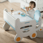 MICCOO Stolik dla dzieci z tablicą do pisania i krzesełkiem - obrazek 3