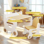 MICCOO Stolik dla dzieci z krzesełkiem + książeczka GRATIS! - obrazek 2