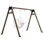 Huśtawka ogrodowa podwójna brązowo-czarna