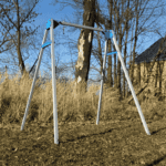 Huśtawka ogrodowa pojedyncza szaro-niebieska