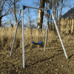 Huśtawka ogrodowa pojedyncza szaro-niebieska - obrazek 7