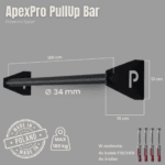 Drążek do podciągania ścienny ApexPro PullUp Bar czarny + KOŁKI - obrazek 2