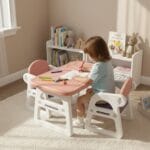 MICCOO Stolik z krzesełkami dla dzieci pink - obrazek 2