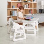 MICCOO Stolik z krzesełkami dla dzieci grey - obrazek 2