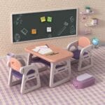 MICCOO Stolik z krzesełkami dla dzieci pink - obrazek 3