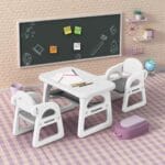 MICCOO Stolik z krzesełkami dla dzieci grey - obrazek 4